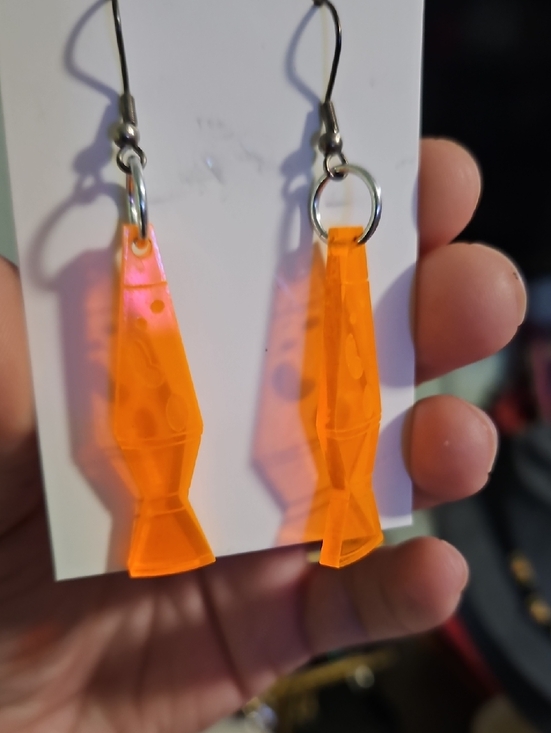 Jewelry - Neon Orange Acrylic Dangle Lava Lamp Earrings